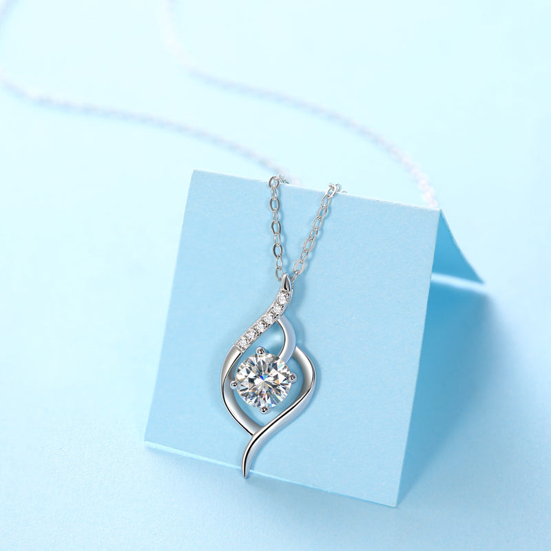 Fashion Diamond Pendant Necklace with Moissanite & Silver Elegance - Sparkle That Speaks