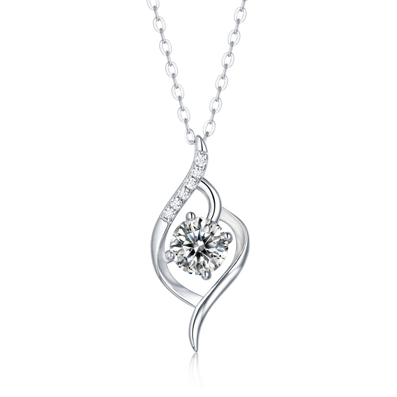 Fashion Diamond Pendant Necklace with Moissanite & Silver Elegance - Sparkle That Speaks