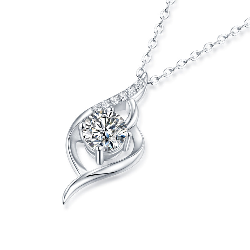 Fashion Diamond Pendant Necklace with Moissanite & Silver Elegance - Sparkle That Speaks