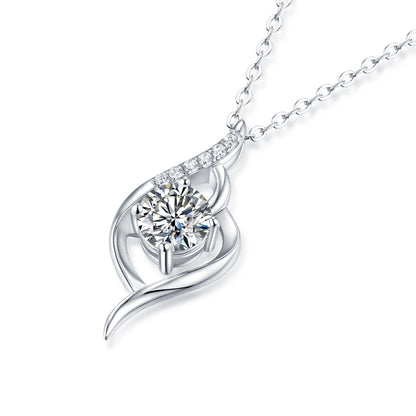 Fashion Diamond Pendant Necklace with Moissanite & Silver Elegance - Sparkle That Speaks