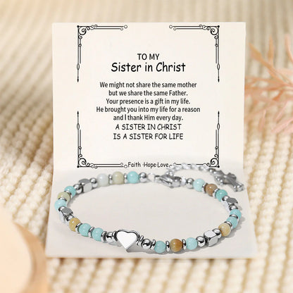 A Sister in Christ Is a Sister for Life – Religious Cross Bracelet