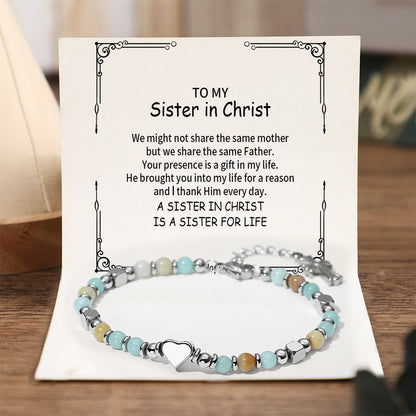 A Sister in Christ Is a Sister for Life – Religious Cross Bracelet