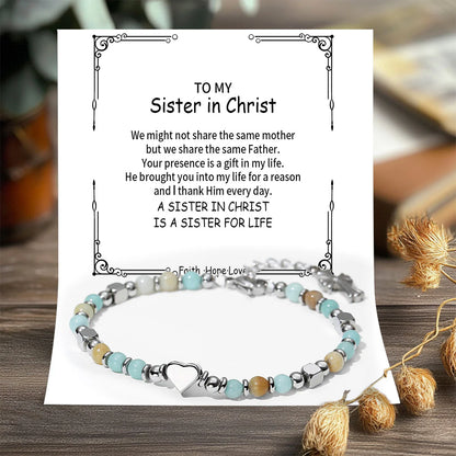 A Sister in Christ Is a Sister for Life – Religious Cross Bracelet