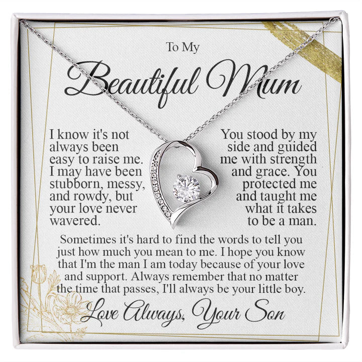 💛 I Love You Heart Necklace – A Heartfelt Gift for Mum from Son