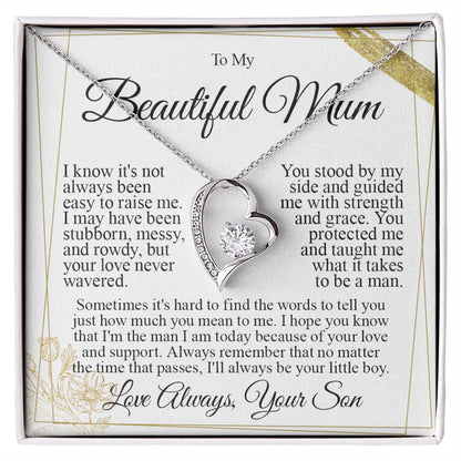💛 I Love You Heart Necklace – A Heartfelt Gift for Mum from Son