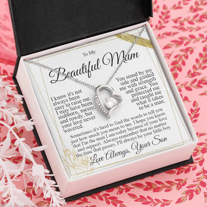 💛 I Love You Heart Necklace – A Heartfelt Gift for Mum from Son