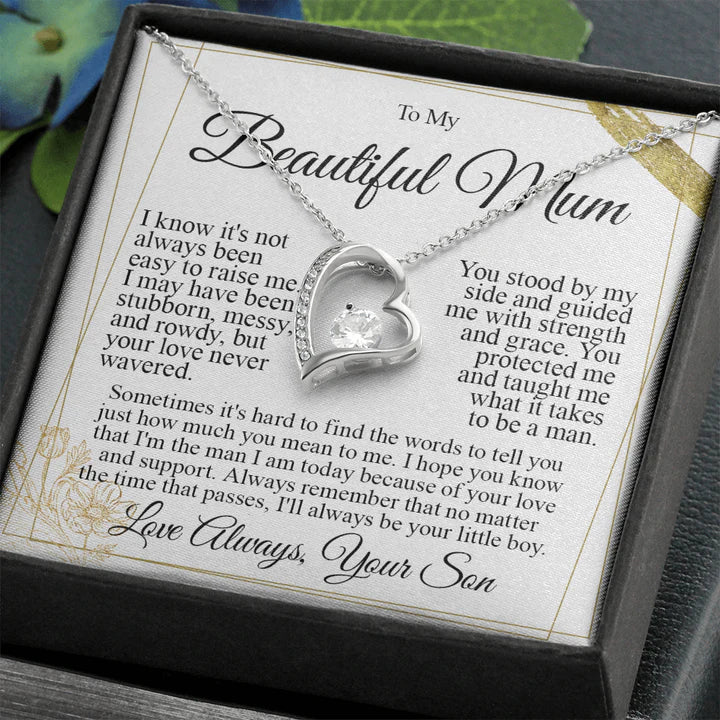 💛 I Love You Heart Necklace – A Heartfelt Gift for Mum from Son