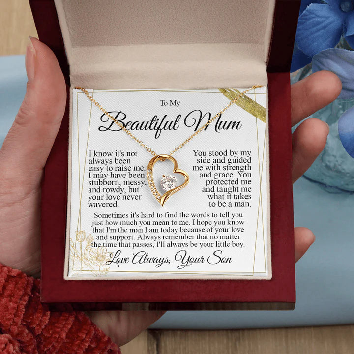 💛 I Love You Heart Necklace – A Heartfelt Gift for Mum from Son