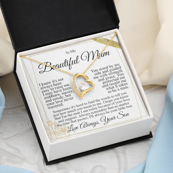 💛 I Love You Heart Necklace – A Heartfelt Gift for Mum from Son