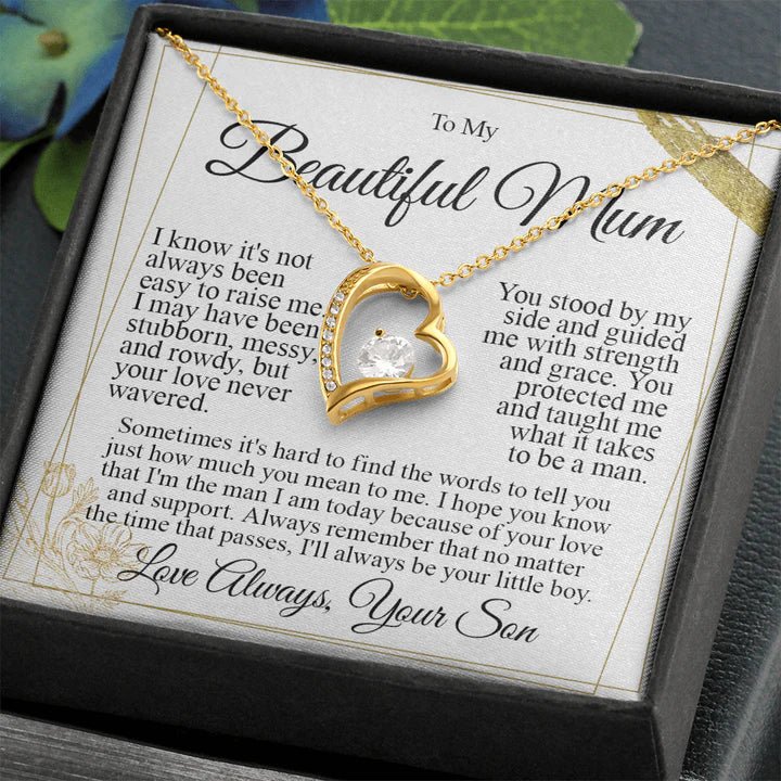 💛 I Love You Heart Necklace – A Heartfelt Gift for Mum from Son