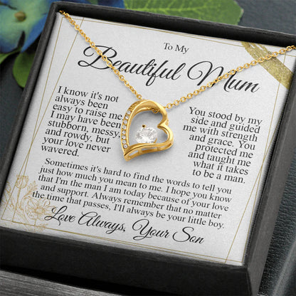 💛 I Love You Heart Necklace – A Heartfelt Gift for Mum from Son