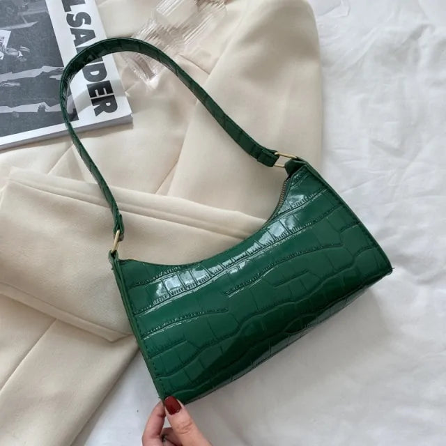 Ladies Fashion leather shoulder bag with a crocodile pattern