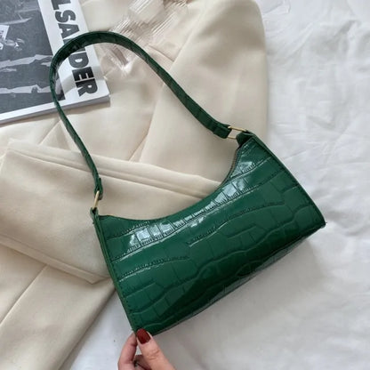 Ladies Fashion leather shoulder bag with a crocodile pattern