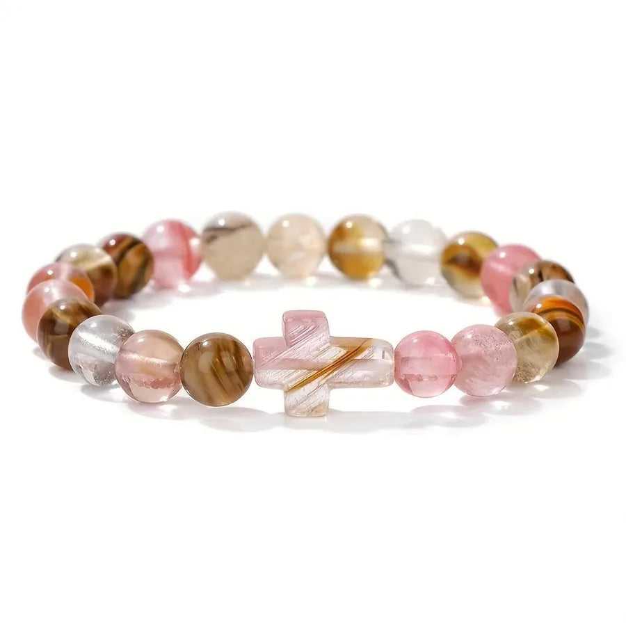 8mm Natural Stone Bead Bracelet