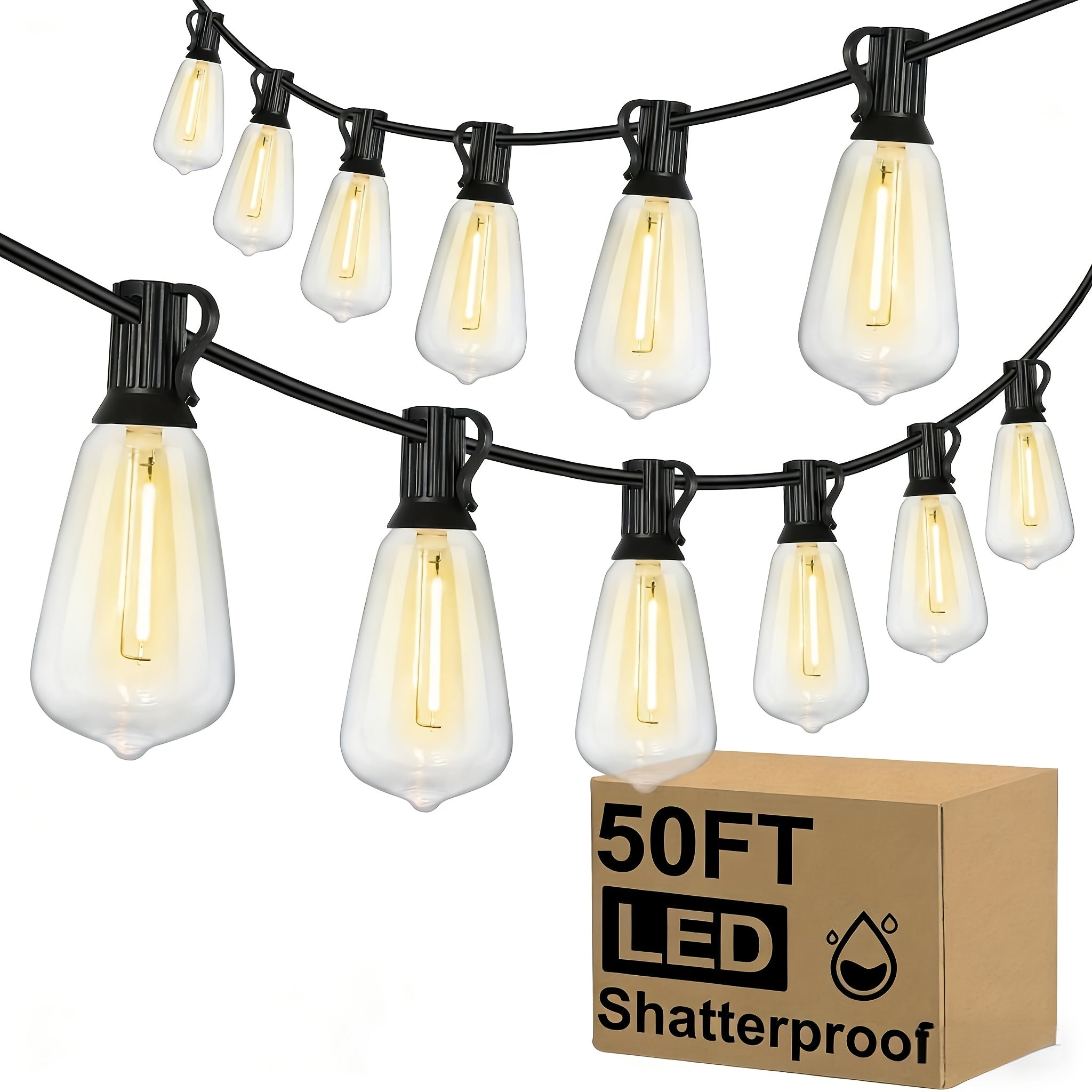 Shatterproof LED Outdoor String Lights Dimmable Patio  Garden Decor