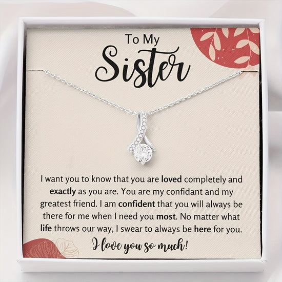 Sisters Christmas Gift Dazzling Necklace Message Card Box