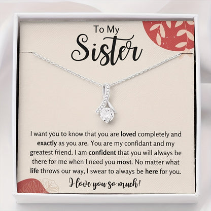 Sisters Christmas Gift Dazzling Necklace Message Card Box