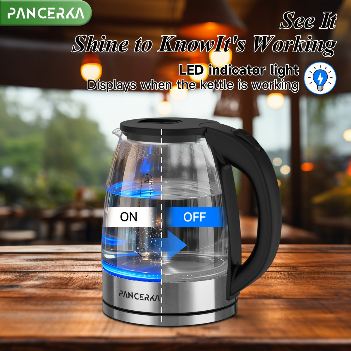 PANCERKA Electric Kettle 1000W Easy Cleaning Electric Tea Kettle BoilDry Protection Stainless Steel Filter BPA Free Auto Shut Off Hot Water Boiler Water Heater Kettle for Coffee  Tea Maker  Black