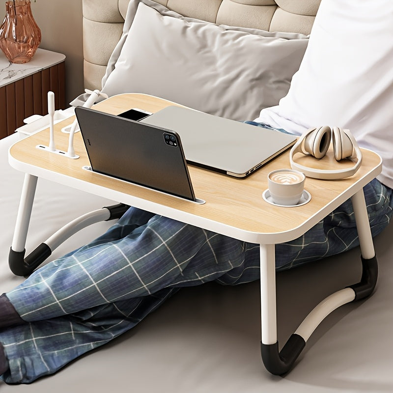 Multifunctional Leg Rest Table With Cup Holder And Drawer USB Fan Light  Portable Foldable Tray For Laptop Breakfast In Bed Reading And Writing On SofaCouch Laptop Desk On Bed School Supplies