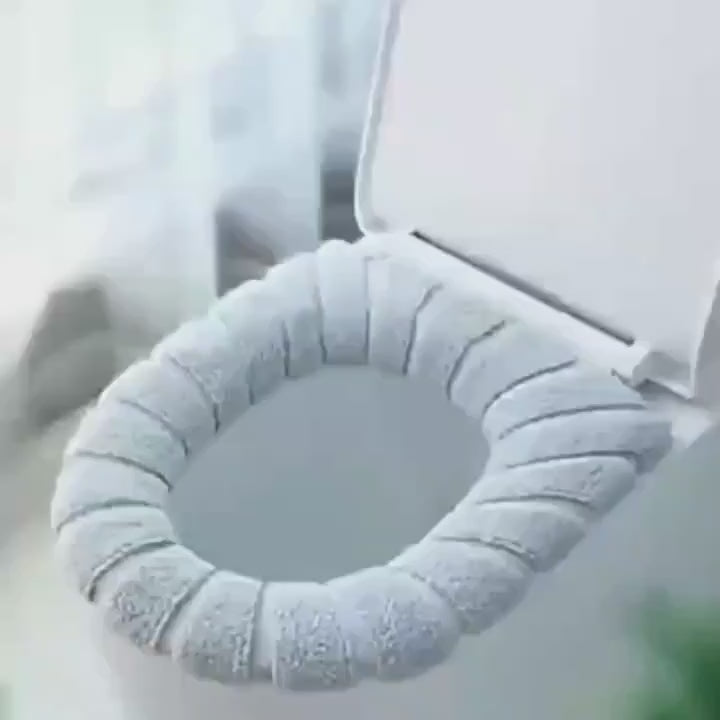 Dualtone Design DualTone Washable Toilet Seat Cover  Thick Plush Winter Comfort Fully Enclosed Design for Home  Commercial Use Rainbow Gradient