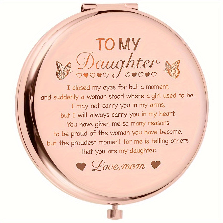 To My Daughter Gorgeous Rose Gold Makeup Mirror Gift