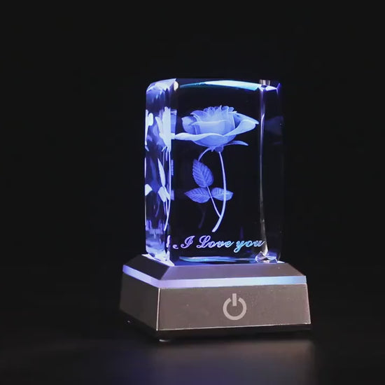 1pc 3D Rose Crystal with LED Lights MotherS Day Gift Birthday Gift for Girlfriend Wife Mother Friendship And Love to Commemorate The Unique Anniversary Rose Christmas Halloween Family Bedroom Party Decorations